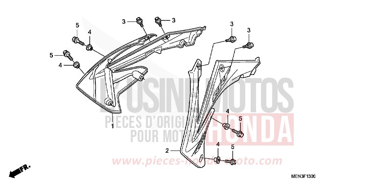 PARASPRUZZI RADIATORE per CRF450R EXTREME RED (R292) del 2009