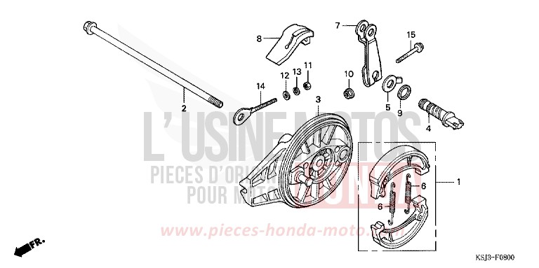 REAR BRAKE PANEL for CRF100F EXTREME RED (R292) from 2006