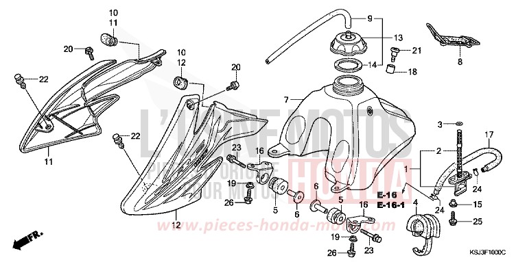 FUEL TANK for CRF100F EXTREME RED (R292) from 2006
