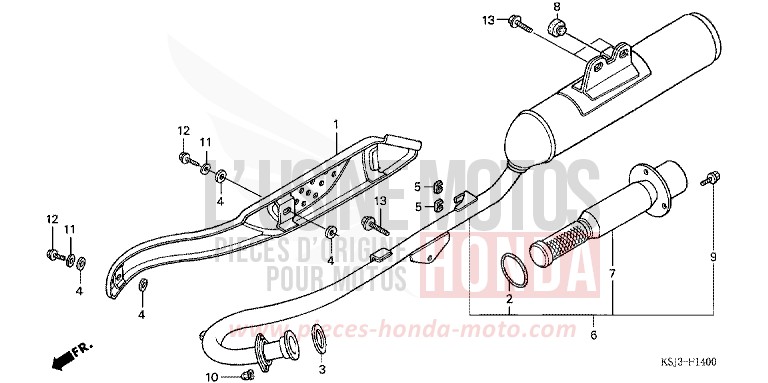 EXHAUST MUFFLER for CRF100F EXTREME RED (R292) from 2006