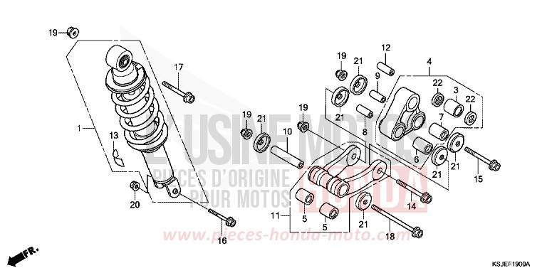 REAR CUSHION for CRF100F EXTREME RED (R292) from 2008