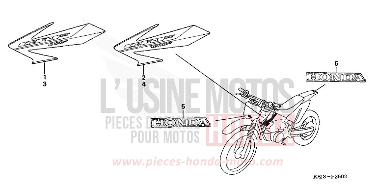 MARK (CRF80F6/CRF100F6) for CRF100F EXTREME RED (R292) from 2006