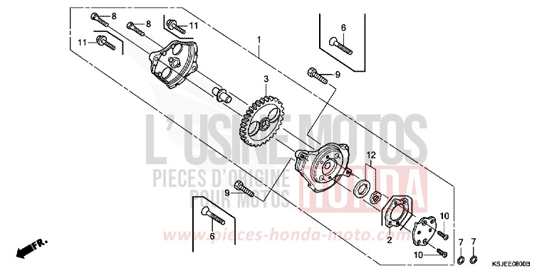 OIL PUMP for CRF100F EXTREME RED (R292) from 2010