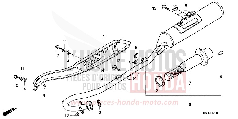 EXHAUST MUFFLER for CRF100F EXTREME RED (R292) from 2010
