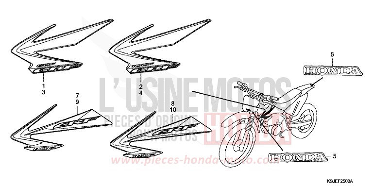 MARK (CRF80F8,9/CRF100F8,9,A) for CRF100F EXTREME RED (R292) from 2010
