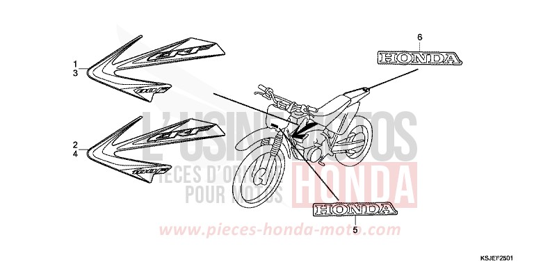 MARK (CRF80FB/CRF100FB) for CRF100F EXTREME RED (R292) from 2010