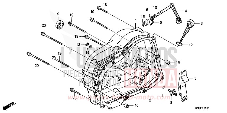 RIGHT CRANKCASE COVER for CRF100F EXTREME RED (R292) from 2011