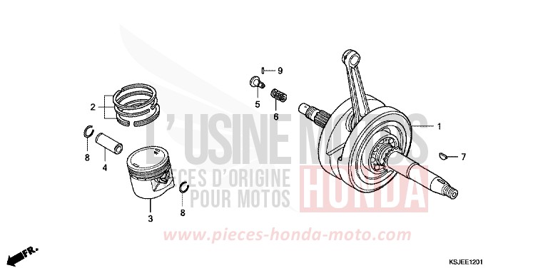 CRANKSHAFT/PISTON (CRF100F) for CRF100F EXTREME RED (R292) from 2011