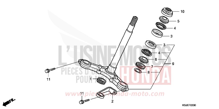 STEERING STEM for CRF100F EXTREME RED (R292) from 2011