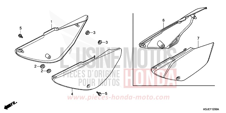 SIDE COVER for CRF100F EXTREME RED (R292) from 2011