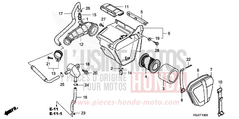 AIR CLEANER for CRF100F EXTREME RED (R292) from 2011