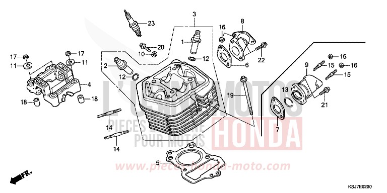 CYLINDER HEAD for CRF100F EXTREME RED (R292) from 2012