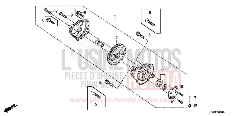 OIL PUMP for CRF100F EXTREME RED (R292) from 2012