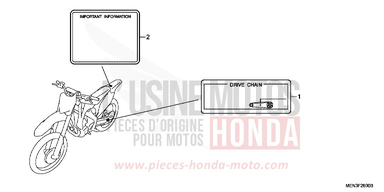 CAUTION LABEL (CRF450R9/C-U) for CRF450R EXTREME RED (R292) from 2009