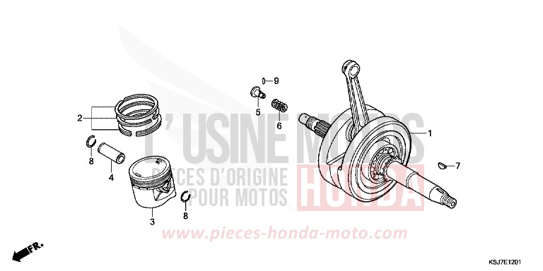 CRANKSHAFT/PISTON (CRF100F) for CRF100F EXTREME RED (R292) from 2012