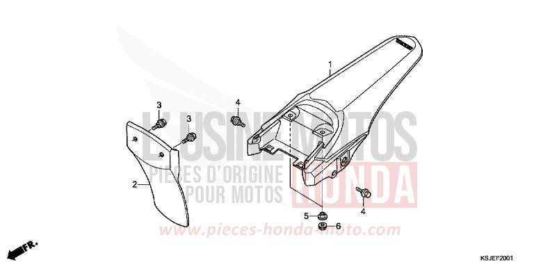 REAR FENDER (CRF80FB/CRF100FB) for CRF100F EXTREME RED (R292) from 2011