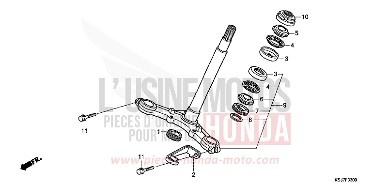 STEERING STEM for CRF100F EXTREME RED (R292) from 2012