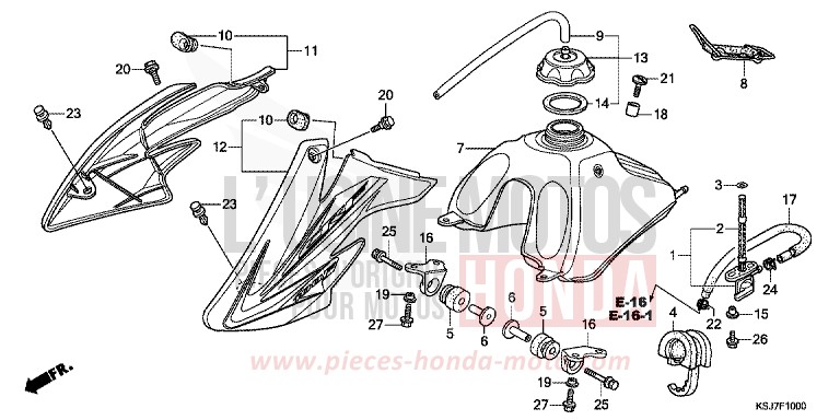 FUEL TANK for CRF100F EXTREME RED (R292) from 2012