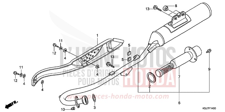 EXHAUST MUFFLER for CRF100F EXTREME RED (R292) from 2012