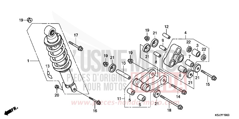 REAR CUSHION for CRF100F EXTREME RED (R292) from 2012
