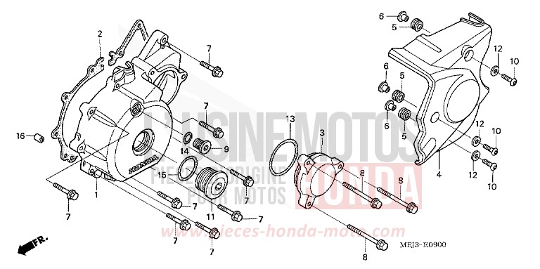 LEFT CRANKCASE COVER for CB1300 DARKNESS BLACK METALLIC (NH463) from 2003