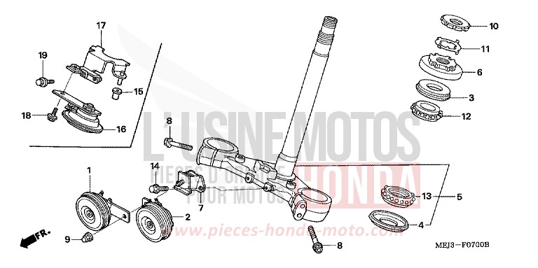 STEERING STEM for CB1300 DARKNESS BLACK METALLIC (NH463) from 2003