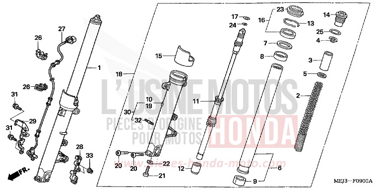 FRONT FORK for CB1300 DARKNESS BLACK METALLIC (NH463) from 2003