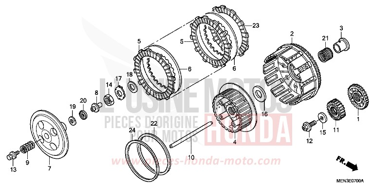 CLUTCH for CRF450R EXTREME RED (R292) from 2010