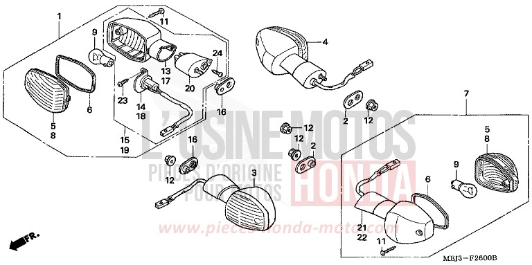 BLINKER for CB1300 DARKNESS BLACK METALLIC (NH463) from 2003