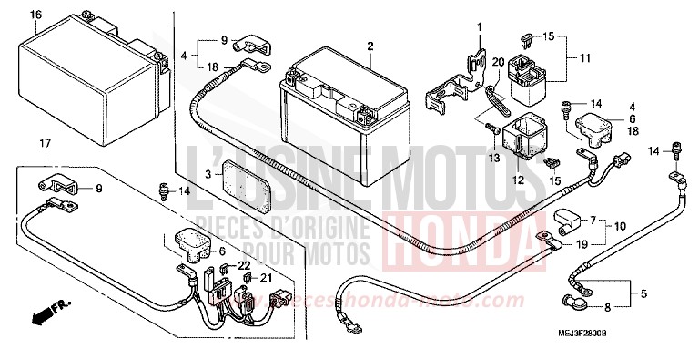 BATTERIE for CB1300 DARKNESS BLACK METALLIC (NH463) from 2003