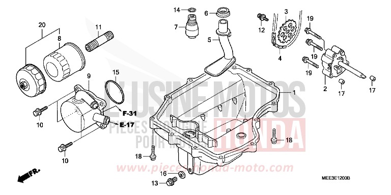 OELWANNE/OELPUMPE for CBR600RR BLACK (NH1) from 2004