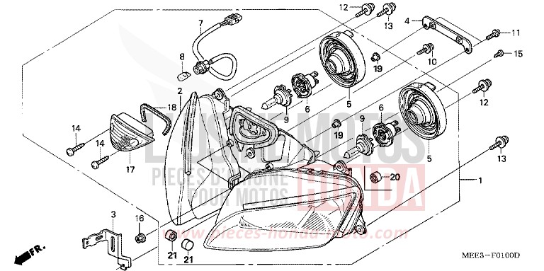 HEADLIGHT for CBR600RR BLACK (NH1) from 2004
