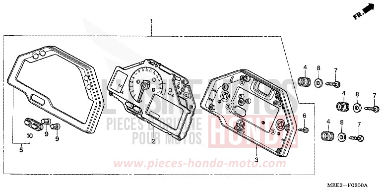 MESSGERAET for CBR600RR BLACK (NH1) from 2004