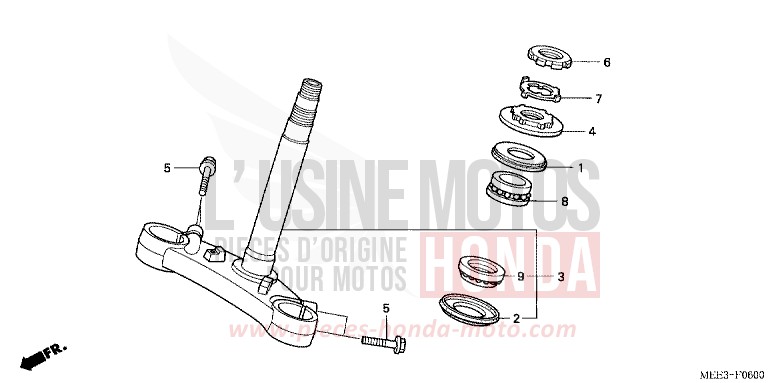 STEERING STEM (CBR600RR3/4) for CBR600RR BLACK (NH1) from 2004