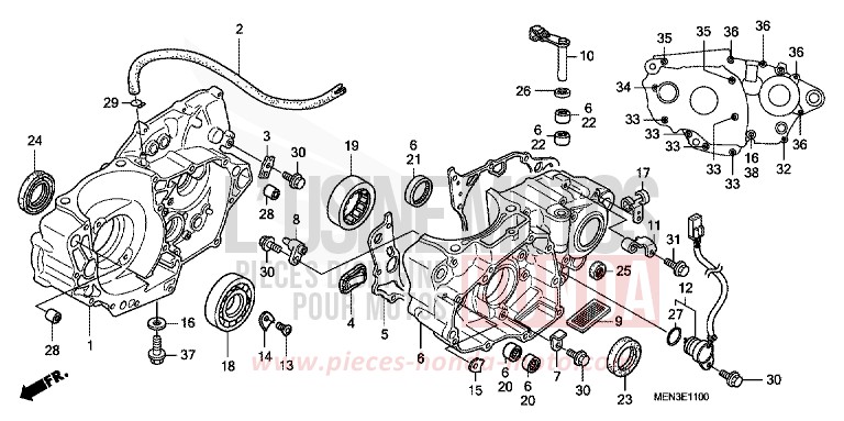 CRANKCASE for CRF450R EXTREME RED (R292) from 2010