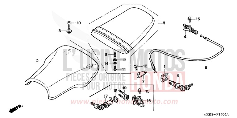 SEAT for CBR600RR BLACK (NH1) from 2004