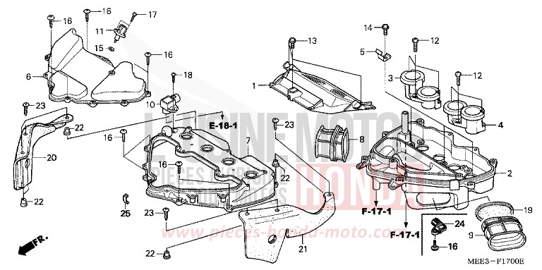 LUFTFILTER for CBR600RR BLACK (NH1) from 2004