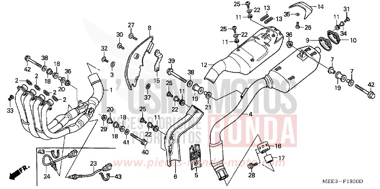ABGAS-SCHALLDAEMPFER (CBR600RR3/4) for CBR600RR BLACK (NH1) from 2004