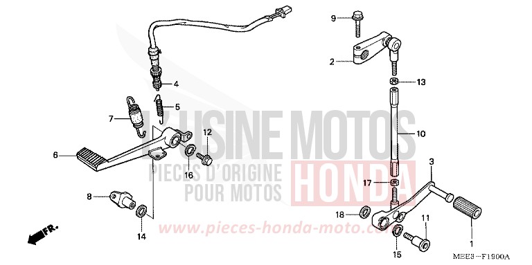 BRAKE PEDAL/CHANGE PEDAL for CBR600RR BLACK (NH1) from 2004