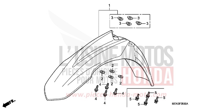 FRONT FENDER for CRF450R EXTREME RED (R292) from 2010