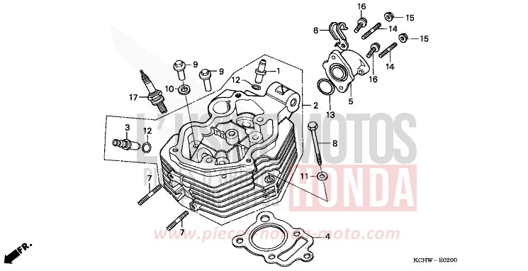 CYLINDER HEAD for CG125 ATESSA BLUE (PB162) from 1998
