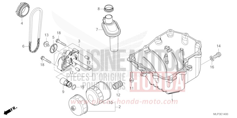OIL PAN/OIL PUMP for CL500A MAT GUNPOWDER BLACK METALLIC (NH436) from 2025