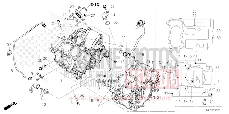 CRANKCASE for CL500A MAT GUNPOWDER BLACK METALLIC (NH436) from 2025