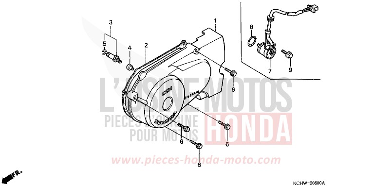 LEFT CRANKCASE COVER (1) for CG125 ATESSA BLUE (PB162) from 1998
