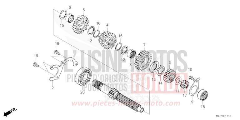 TRANSMISSION (MAINSHAFT) for CL500A MAT GUNPOWDER BLACK METALLIC (NH436) from 2025