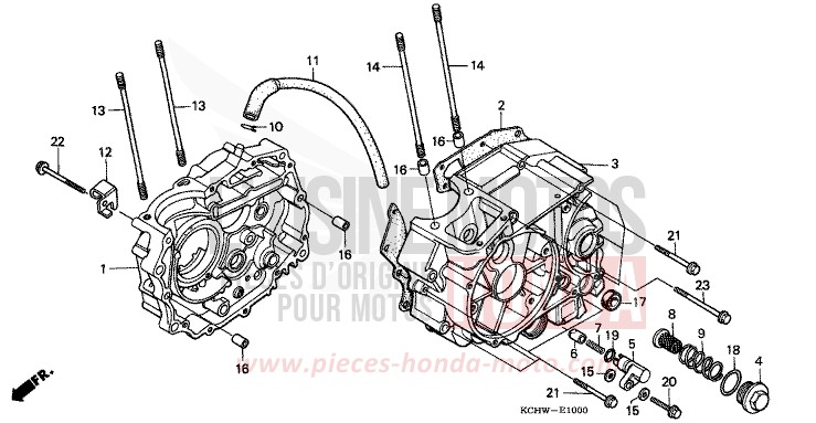 CRANKCASE (1) for CG125 ATESSA BLUE (PB162) from 1998