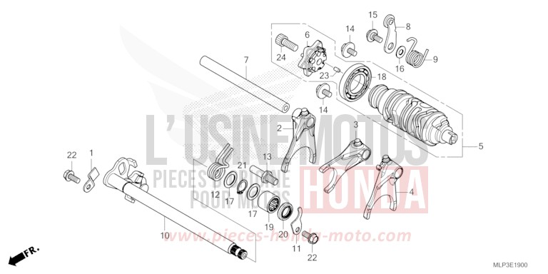 GEARSHIFT DRUM for CL500A MAT GUNPOWDER BLACK METALLIC (NH436) from 2025