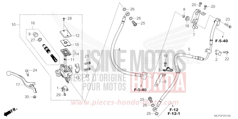 FRONT BRAKE MASTER CYLINDER for CL500A MAT GUNPOWDER BLACK METALLIC (NH436) from 2025