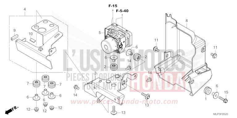 ABS MODULATOR/STAY for CL500A MAT GUNPOWDER BLACK METALLIC (NH436) from 2025