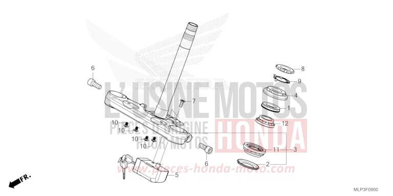 STEERING STEM for CL500A MAT GUNPOWDER BLACK METALLIC (NH436) from 2025